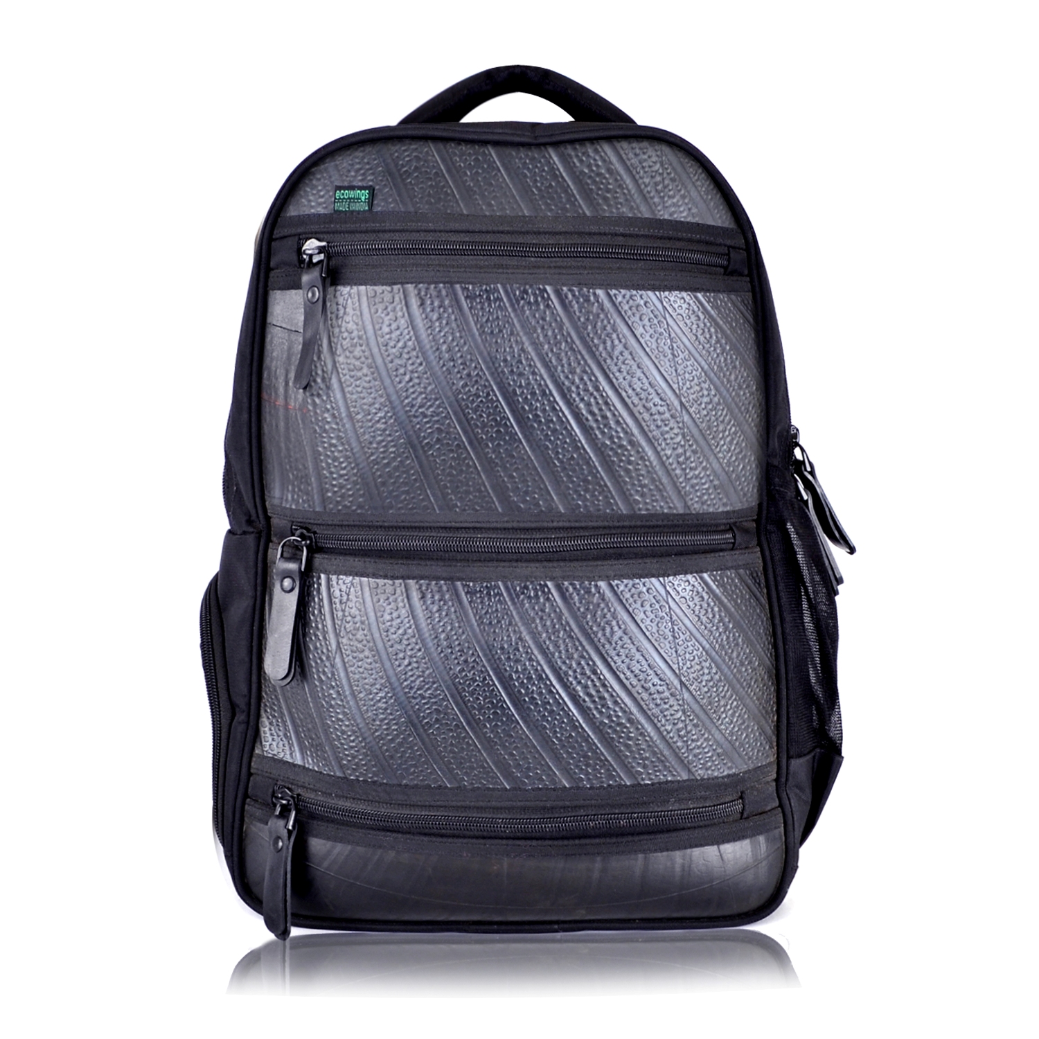 Recycled Tire Tube Backpack - Black Tiger (Black)