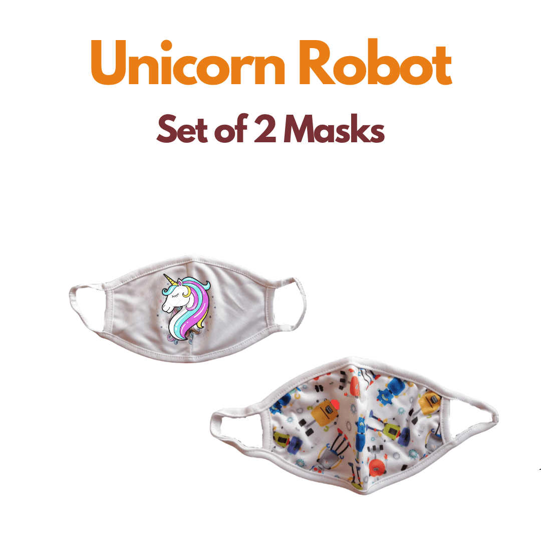 Unicorn Robot- Set of 2 Kids Mask