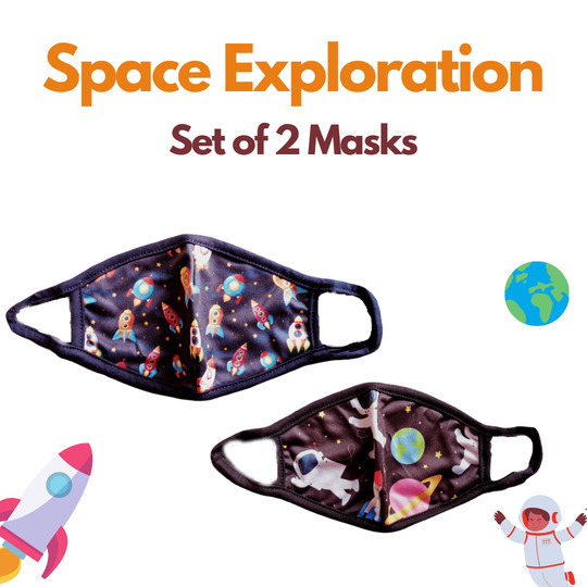 Space Exploration - Set of 2 kids Mask