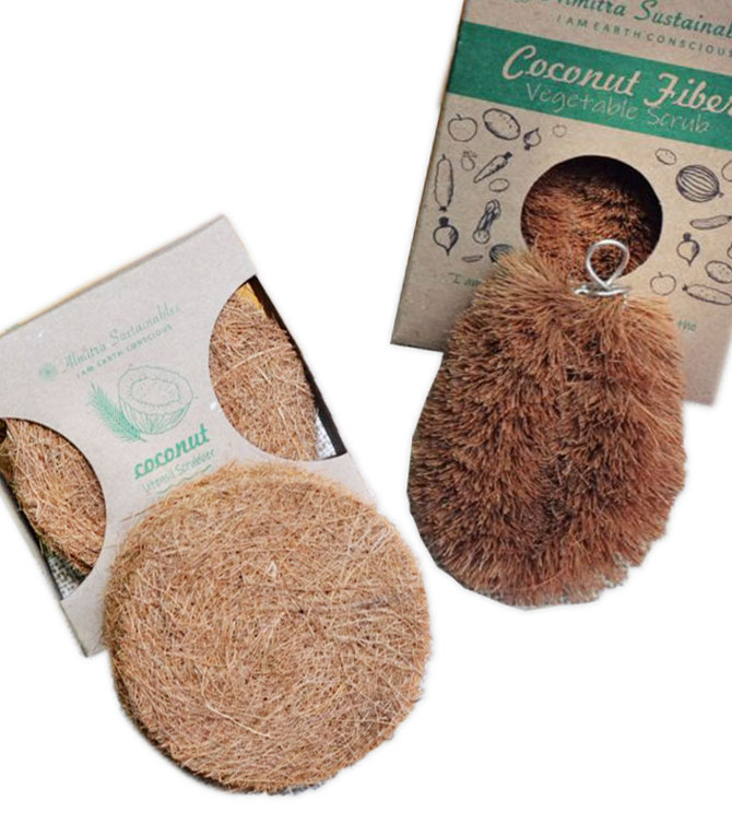 Coconut Fiber- Coir Scrub & Vegetable Cleaner