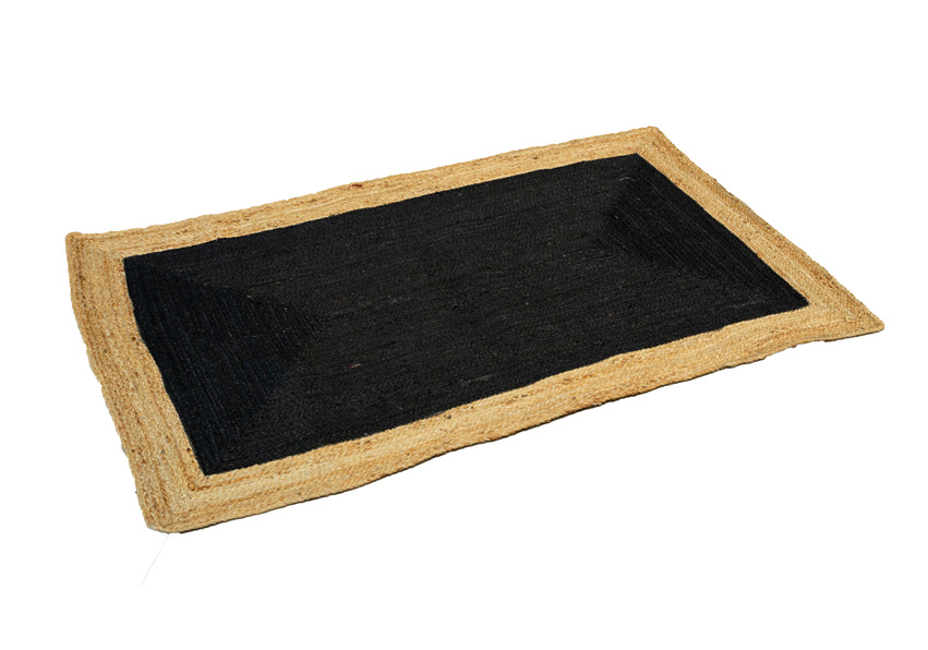  Rectangle Jute Rug - Black