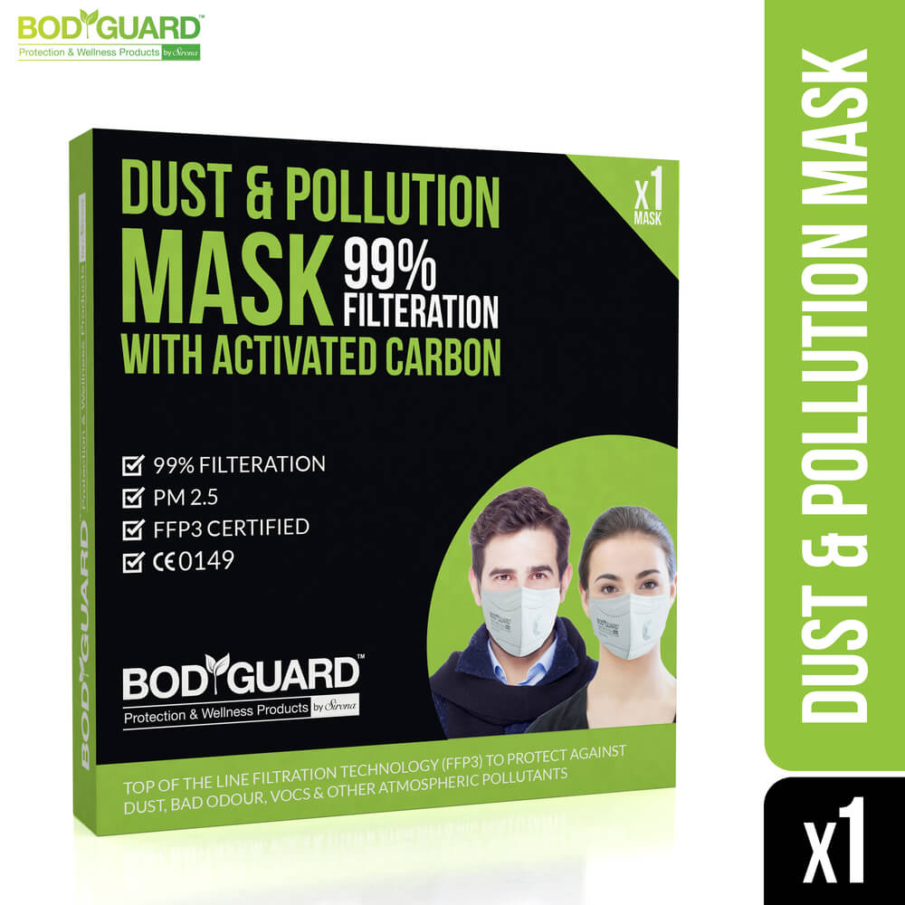 PM 2.5 Anti Dust & Pollution Face Mask with Exhalation Valve, Upto 99% FFP3 Level Filtration Technology with Activated Carbon for Men and Women - Pack of 1