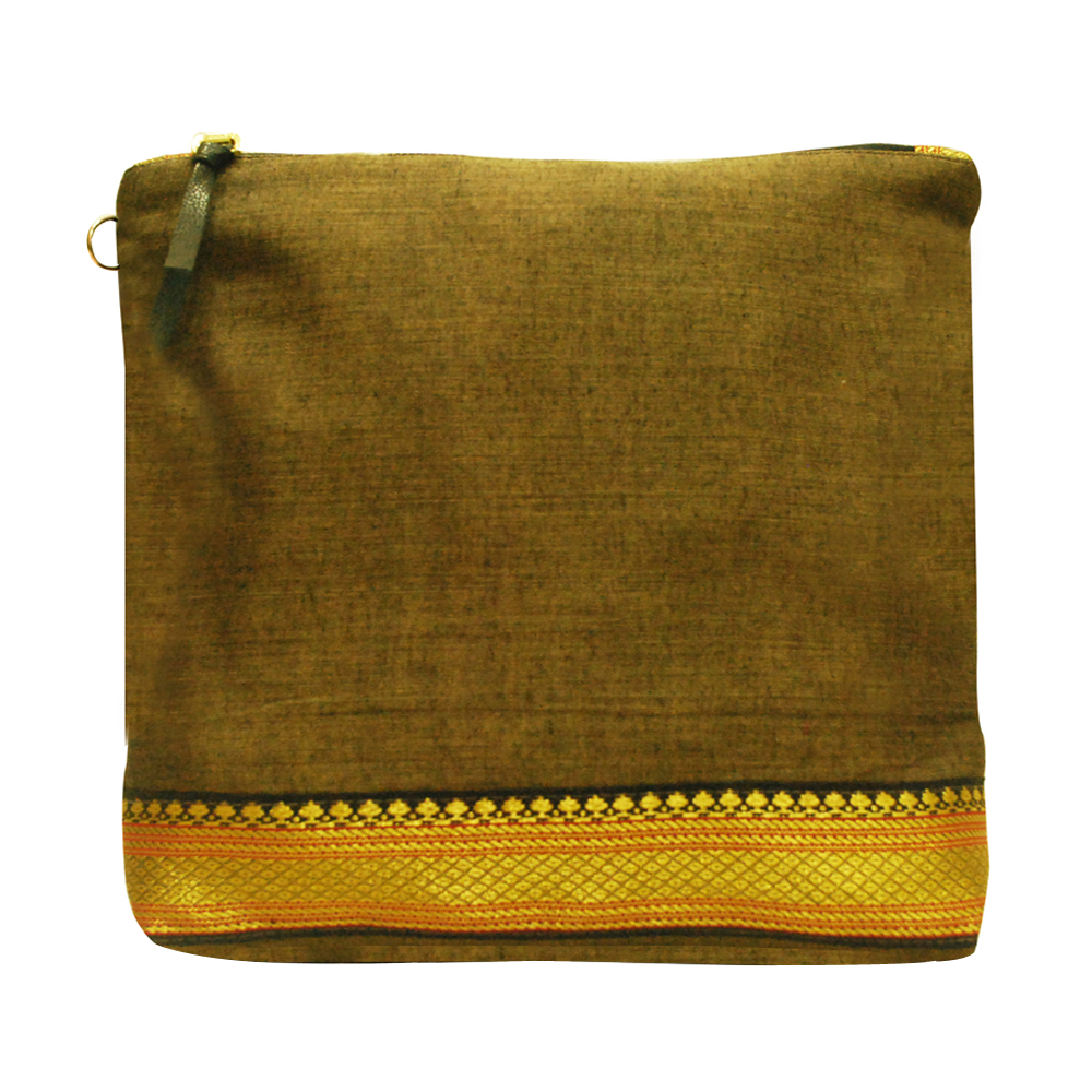 Handcrafted Pouch (Green/Gold)