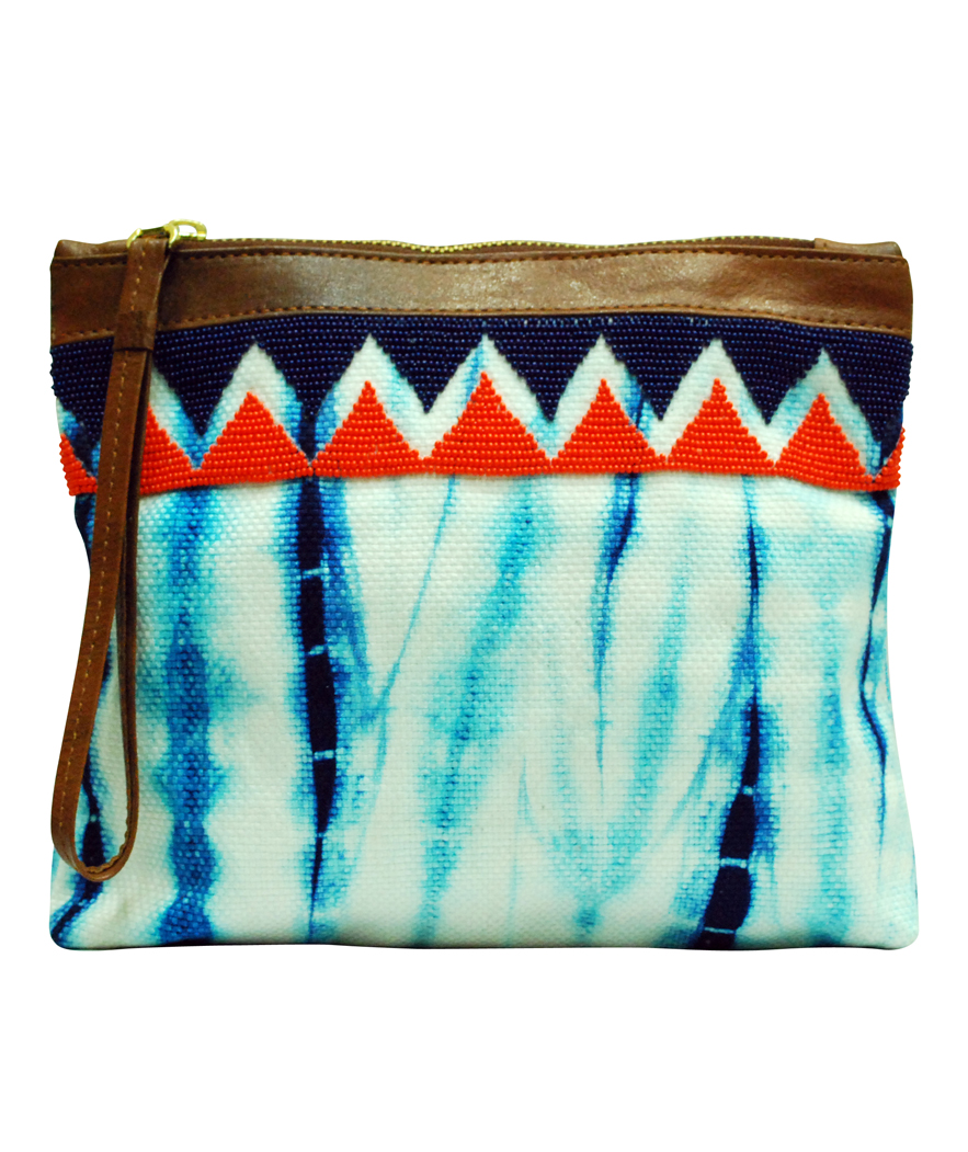 Indiegenius - Blue Shibori Clutch