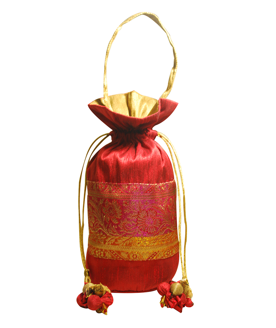 Traditional Potli (Red & Gold)