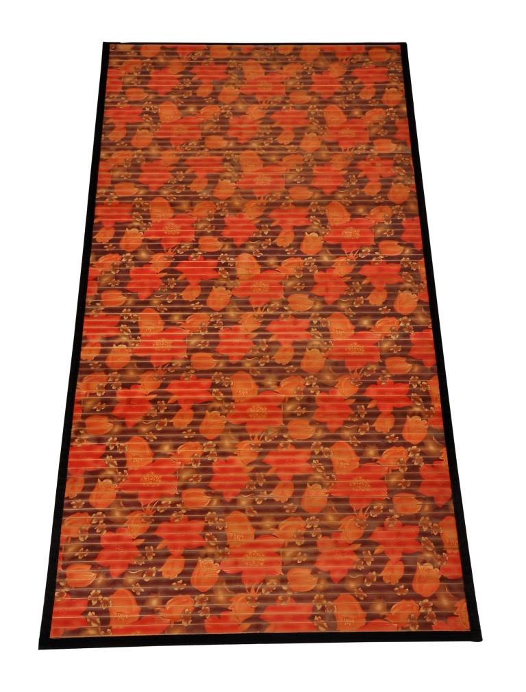 Bamboo Carpet Red Floral Digital print ( 4 X 6 ft)