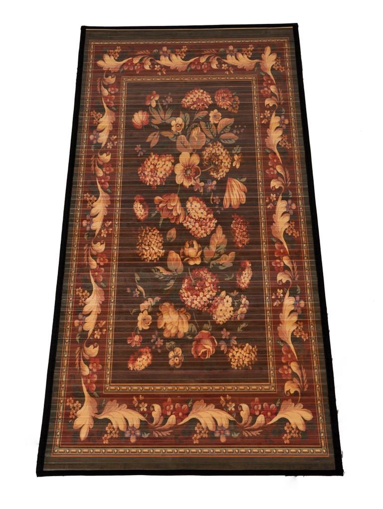 Bamboo Carpet Black Floral Digital print (4 X 6 ft)