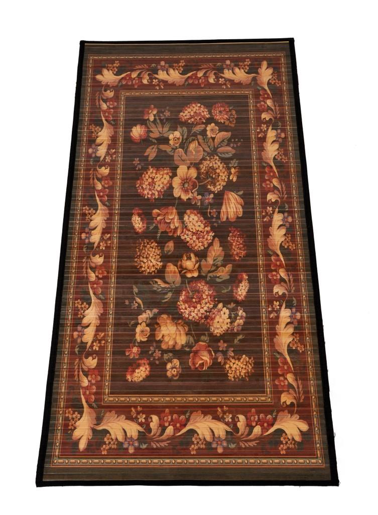 Bamboo Carpet Black Floral Digital print- Asan/Prayer Mat ( 2 x 3 ft)