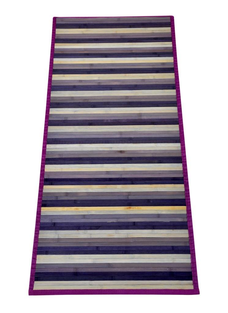 Bamboo Carpet/ Floor Runner - Mauve Stripes (2 x 4.5 ft)