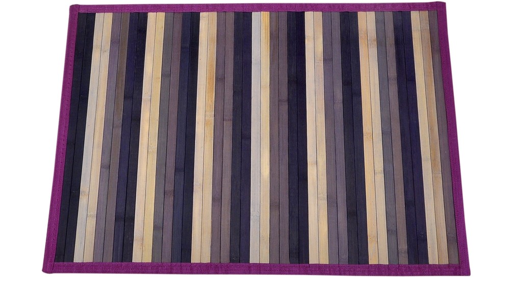 Bamboo Asan/Prayer Mat - Mauve Stripes (1.6 x 2.2 ft)