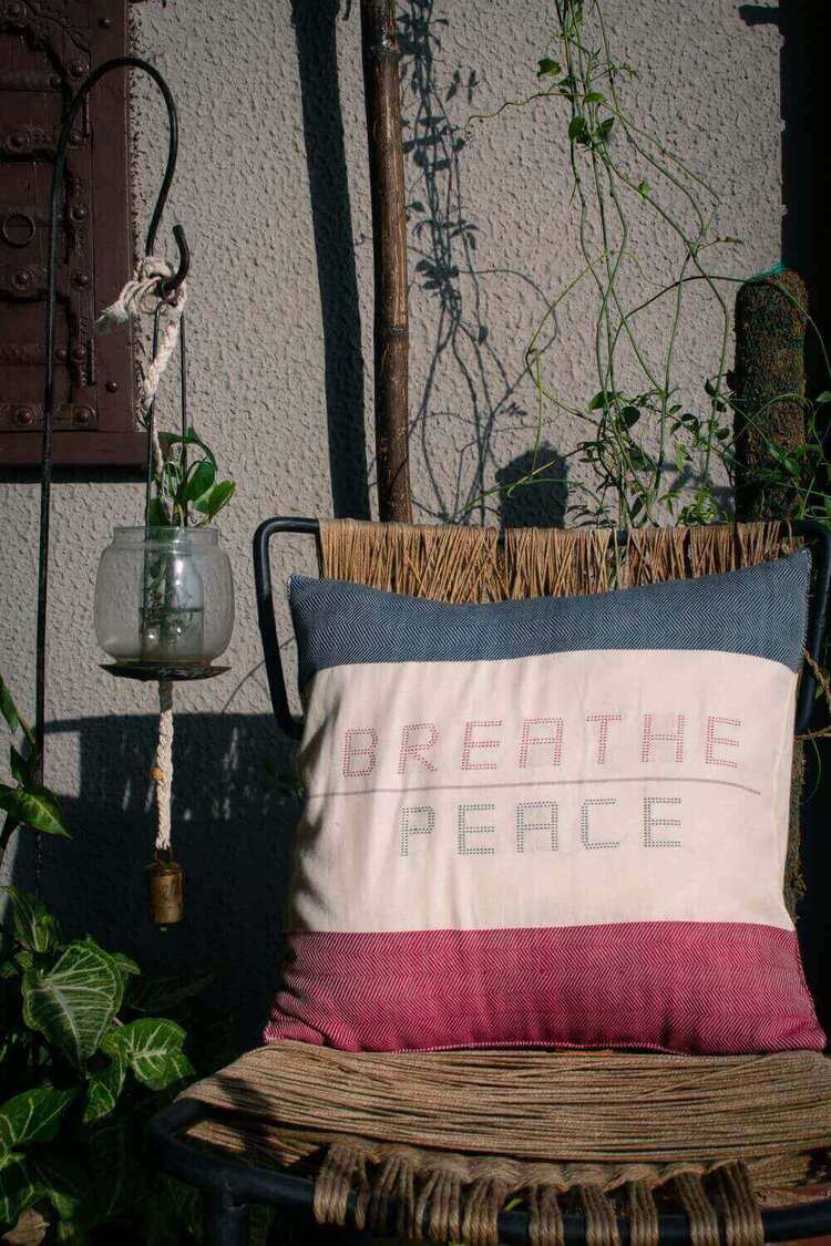 Breathe Peace-Cushion Cover -18 X 18 inch