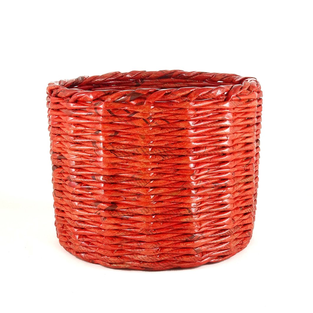 Eco-friendly Cylinder Basket - Large (Red Orange)