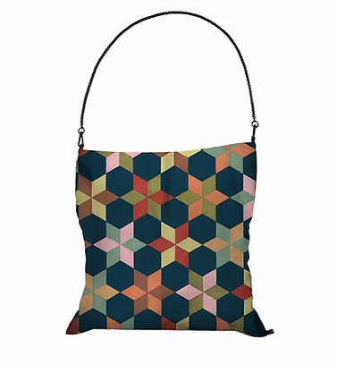 Tote scarf with print of Floral Geometry