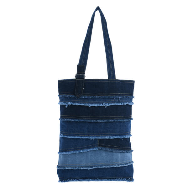 Fringe Detail Denim Tote