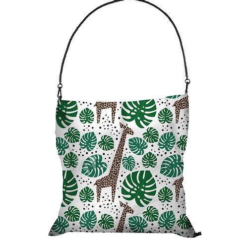 Tote scarf with print of Giraffe Joy