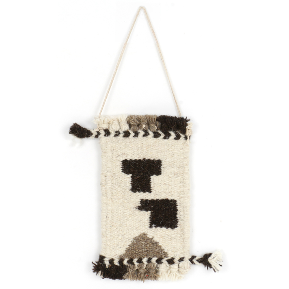 Miniature geometrical rug hanging