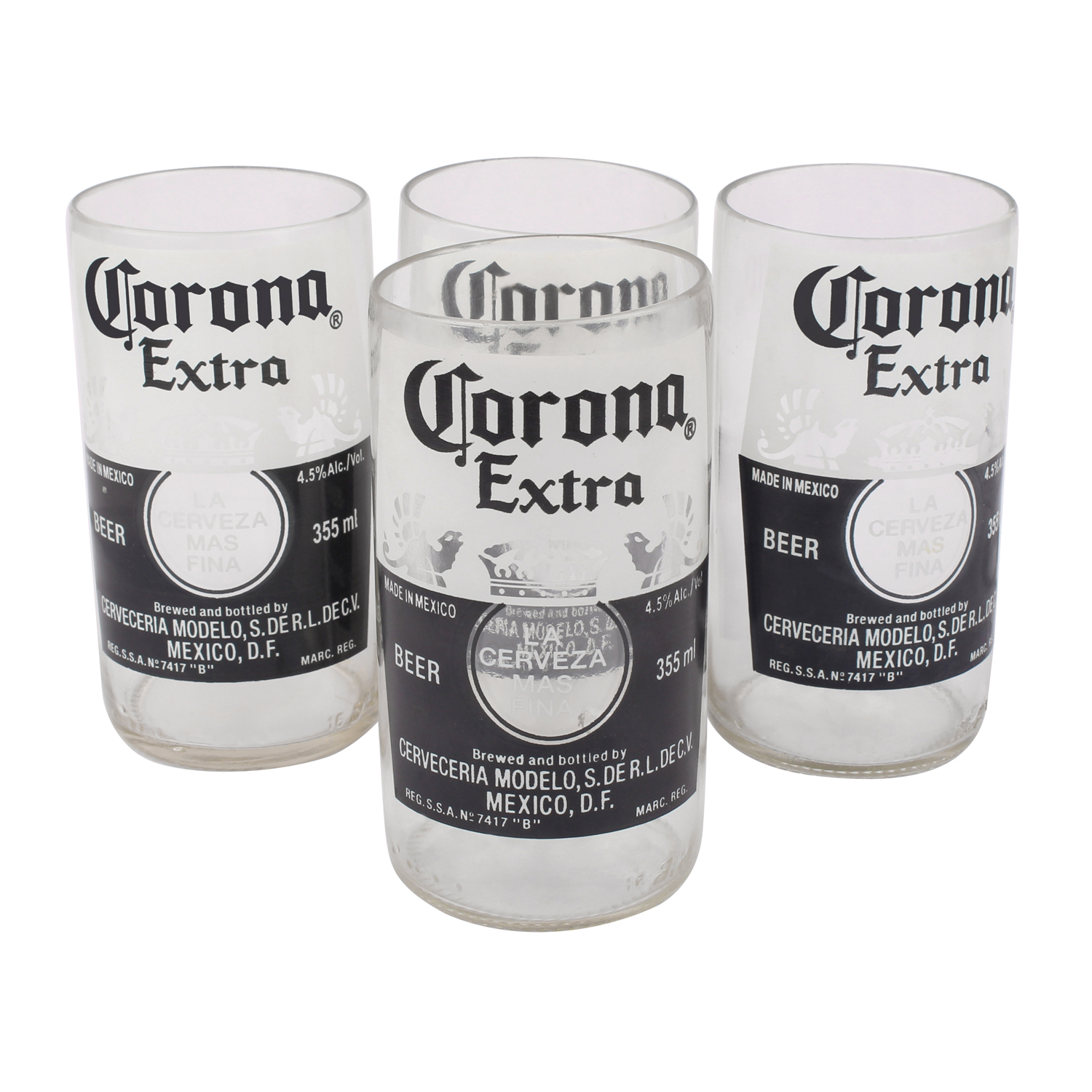 Upcycled corona glass (set of 4)