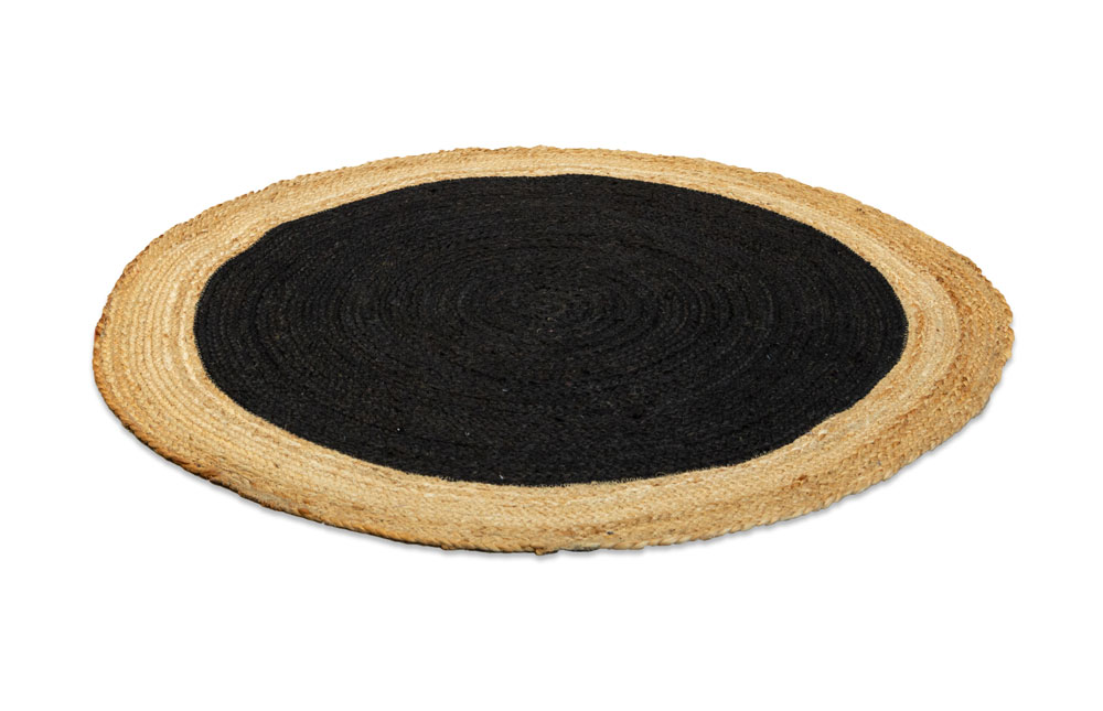 Jute Rug Round - Black 