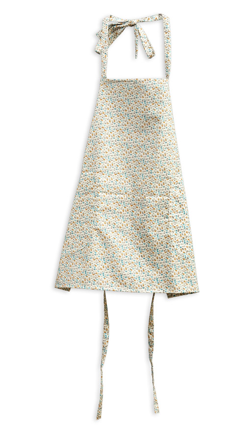 Kids Apron - Blue/Brown print all over