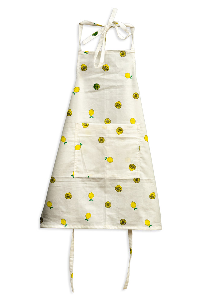 Kids Apron - White with lemon prints