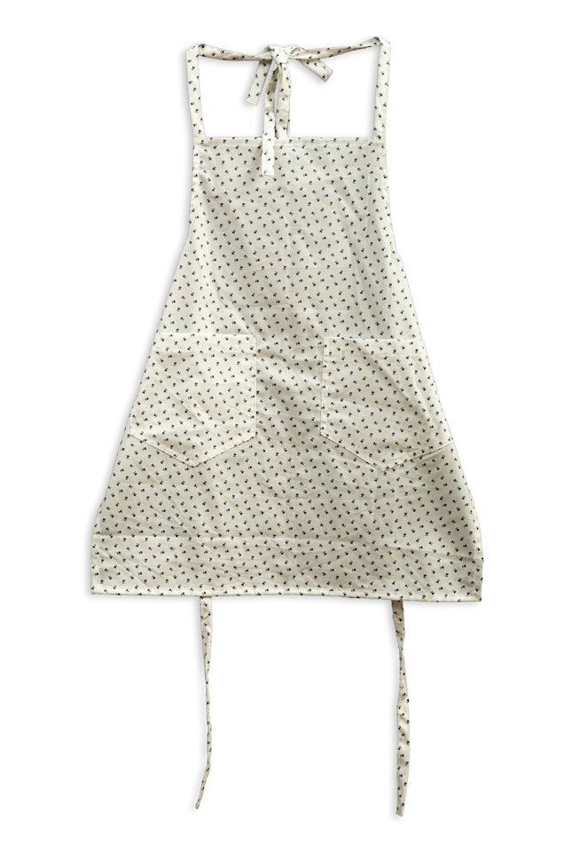 Kids Apron - White with black print all over