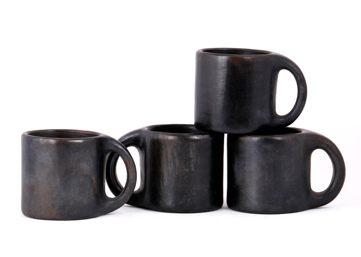 Earthenware Longpi Stone Tea/Filter Coffee Cups - XS (Set Of 4)