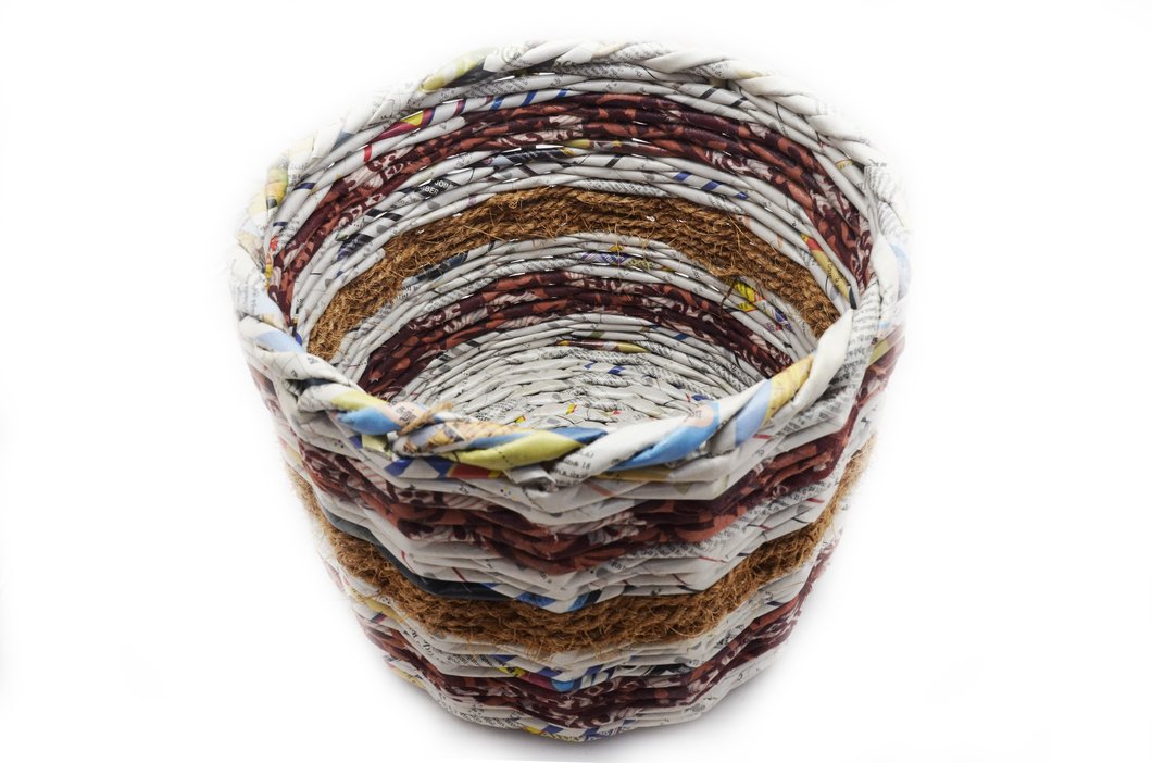 Mixed Media Cylinder Basket (Large)