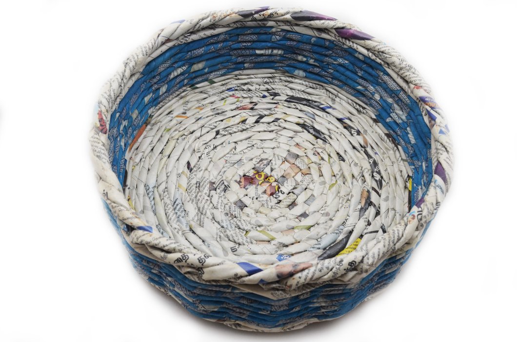 Mixed Media Round Basket (Large)