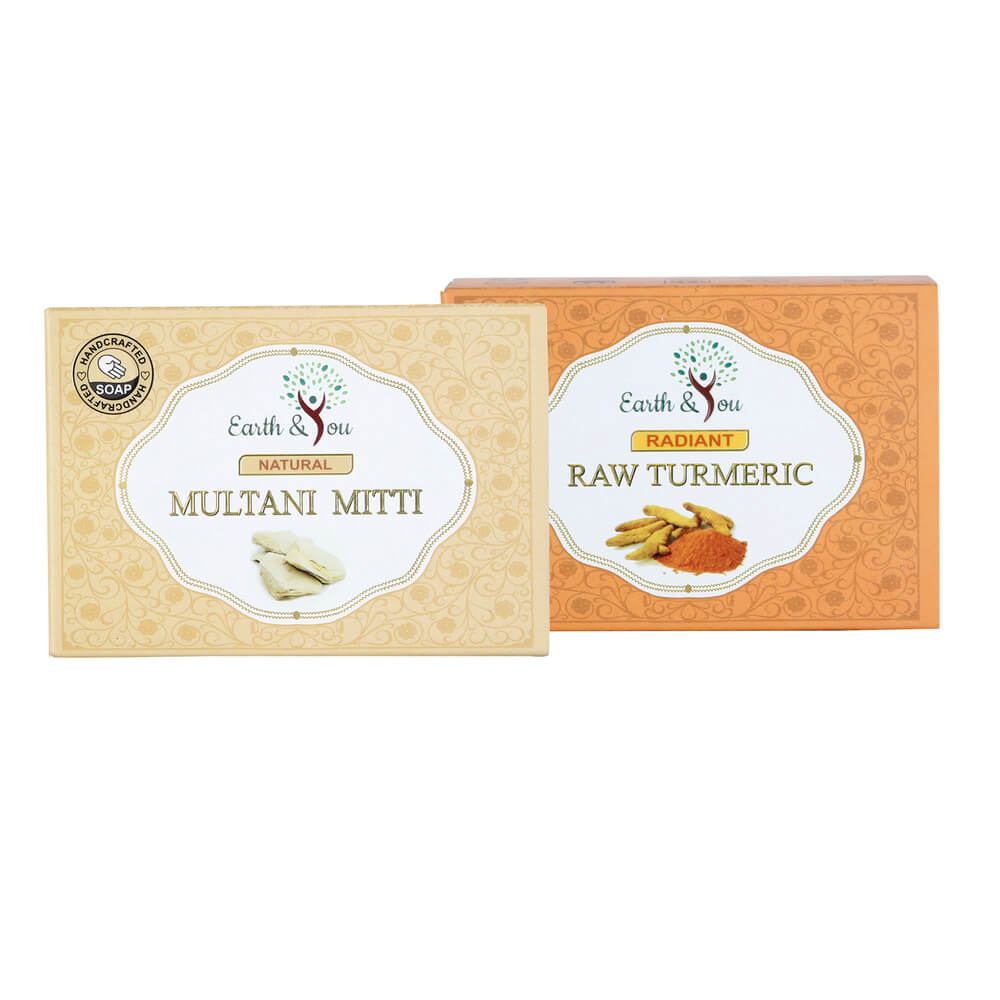 Handmade Soap Combo-(Multani Mitti & Raw Turmeric Soaps)