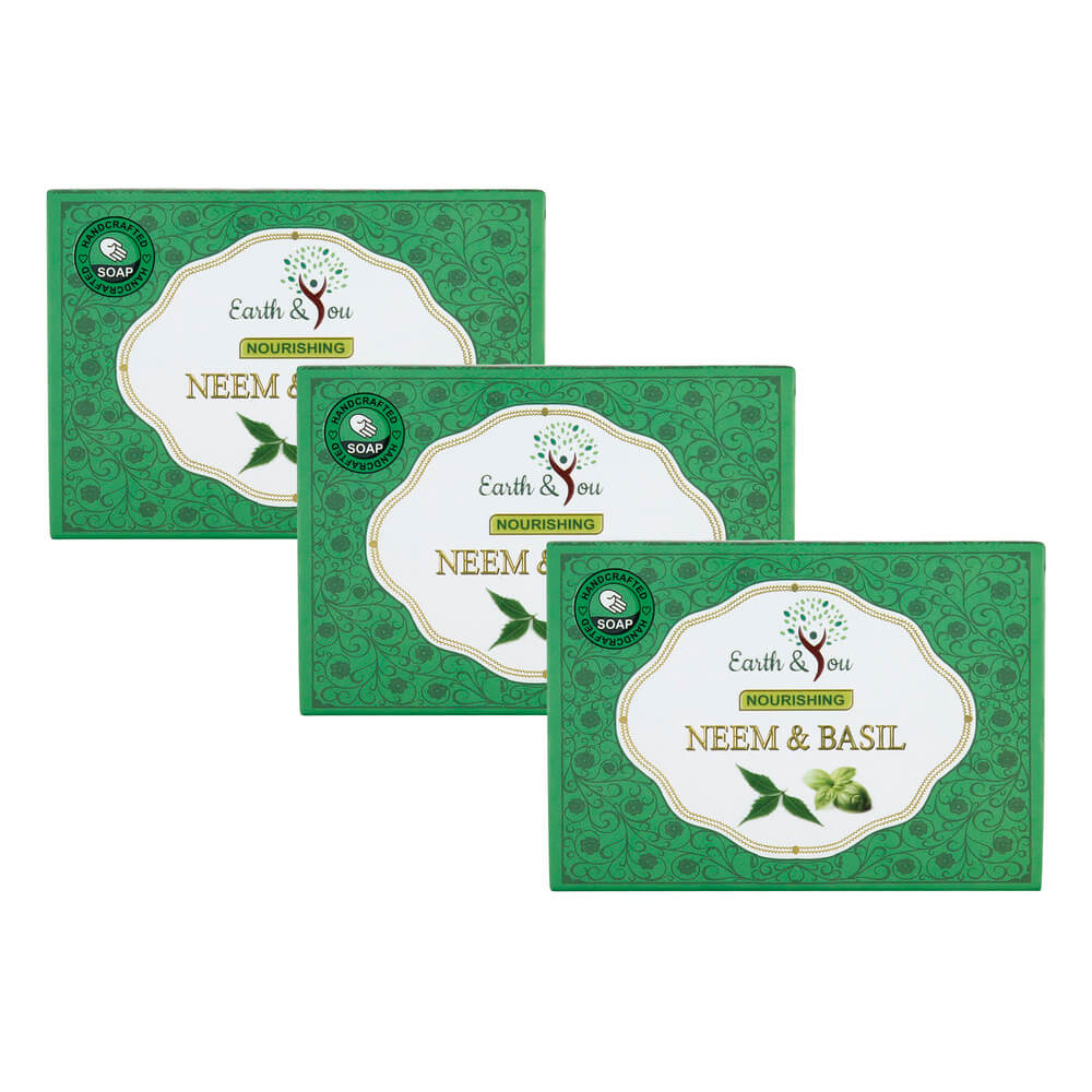 Nourishing Neem & Basil Soaps - (Set of 3)