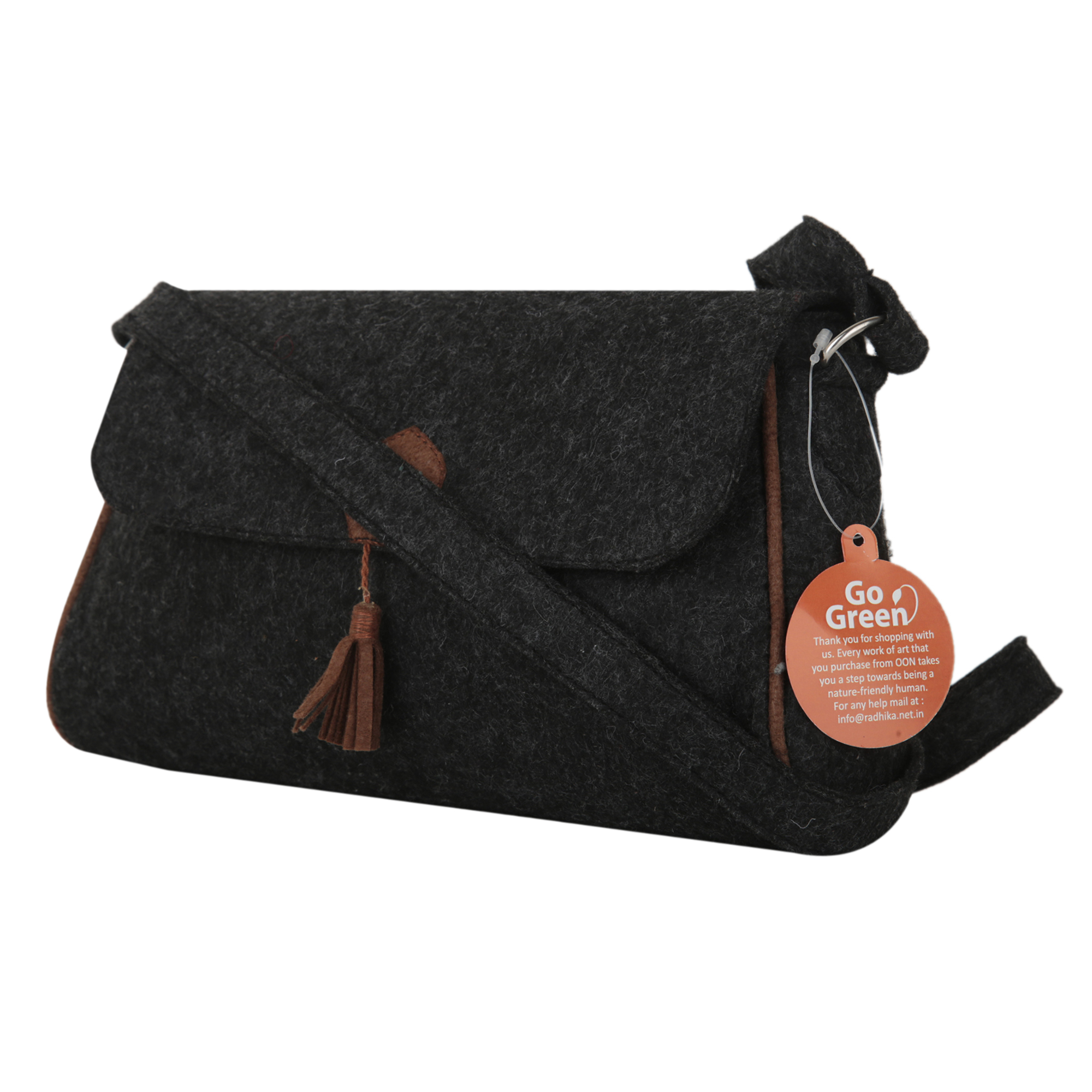 OON Women Sling Bag Black Compact