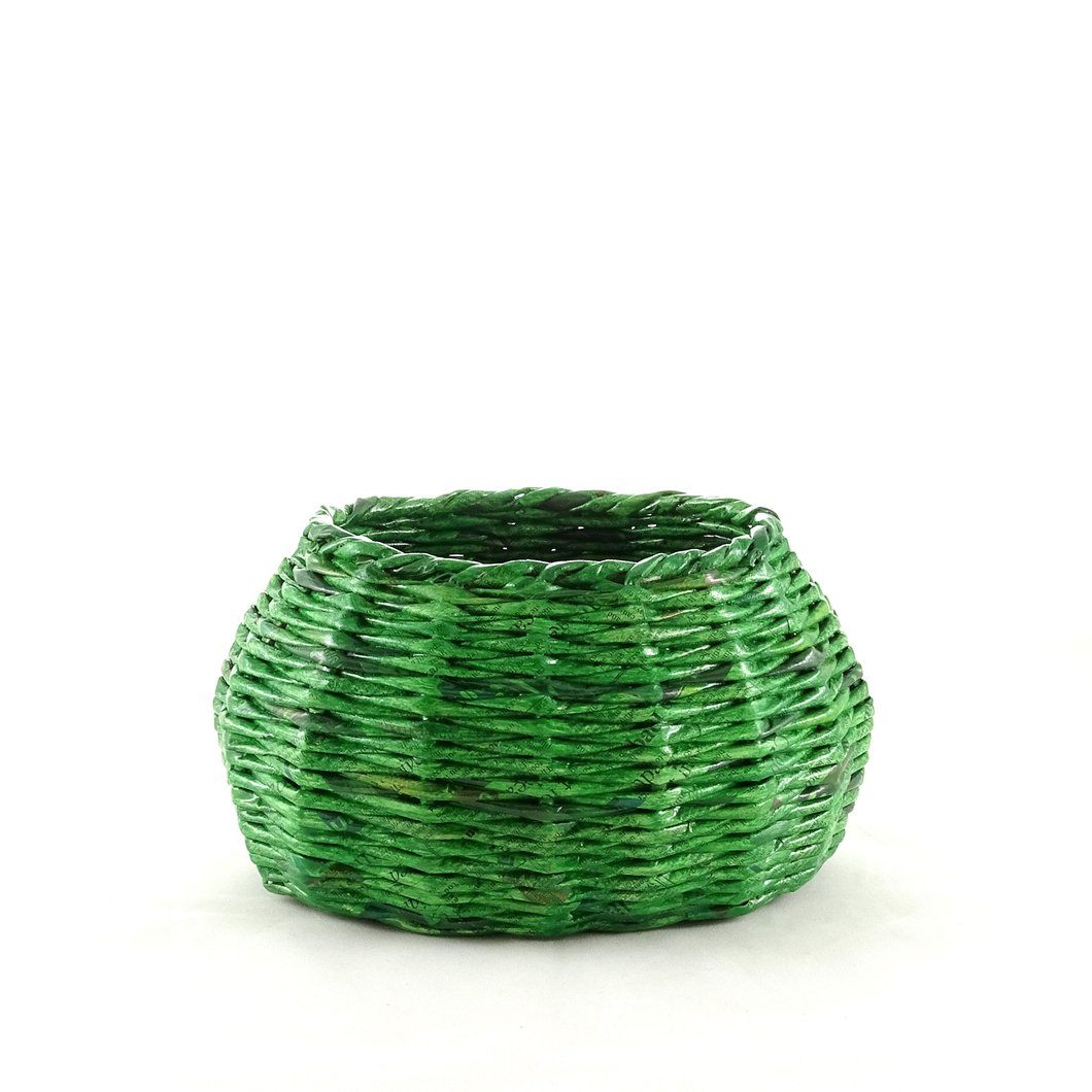 Eco Oval Basket Bag - Narrow (Green)