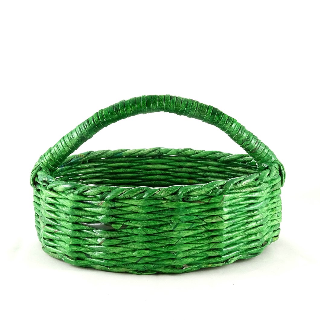 Oval Handle Storage Basket - Large (Green)