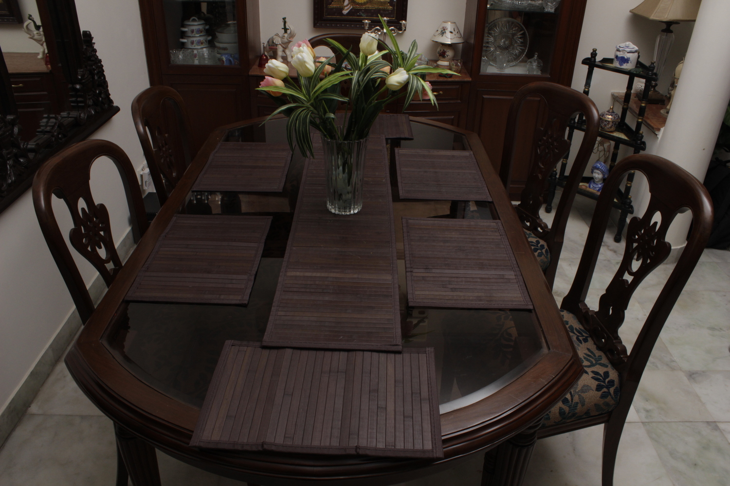 Bamboo Table Runner Dark Brown (30 X 135 cms)