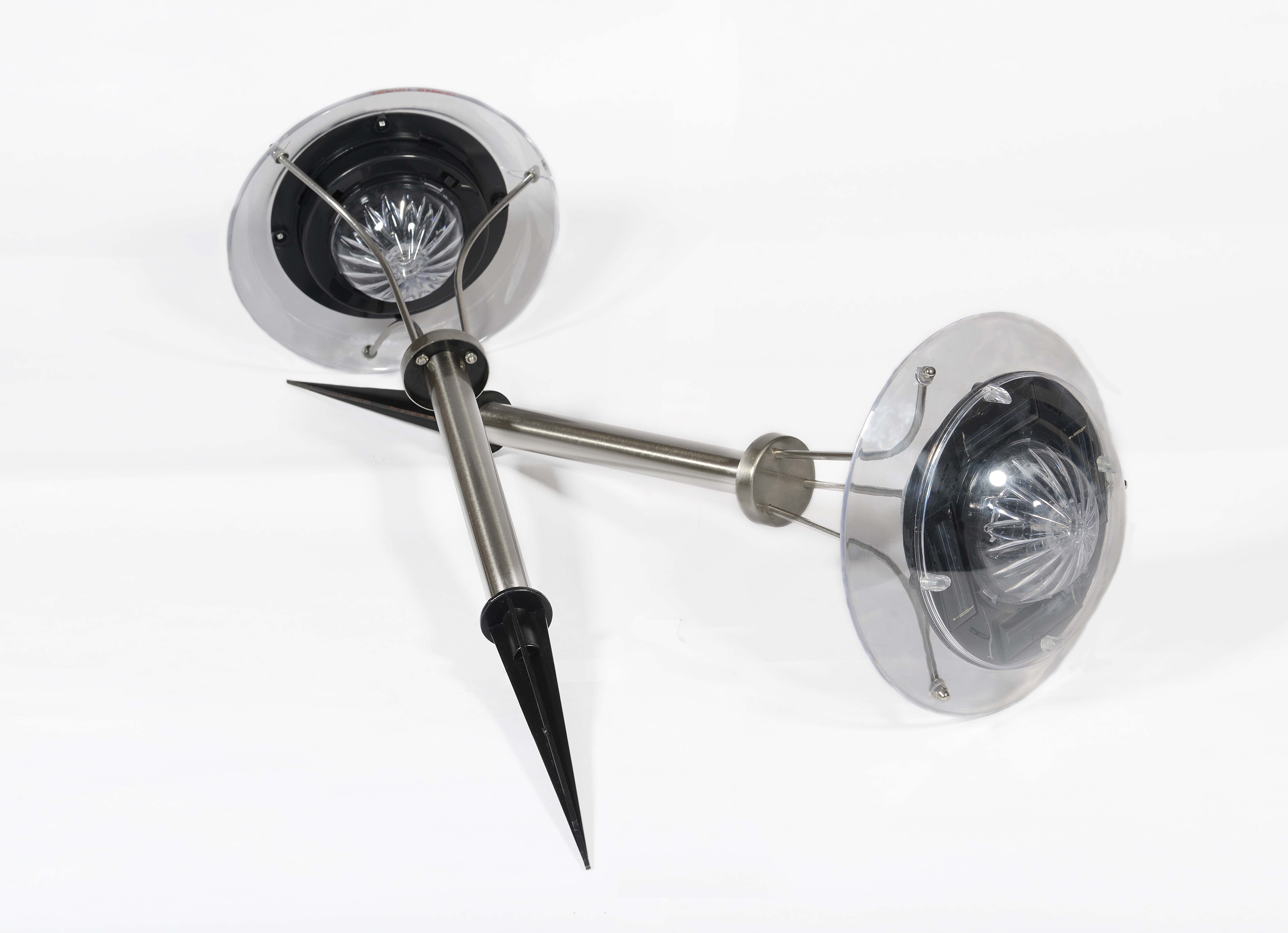 Solar LED Garden Lamp in Stainless Steel Body with White & Colour Changing LED