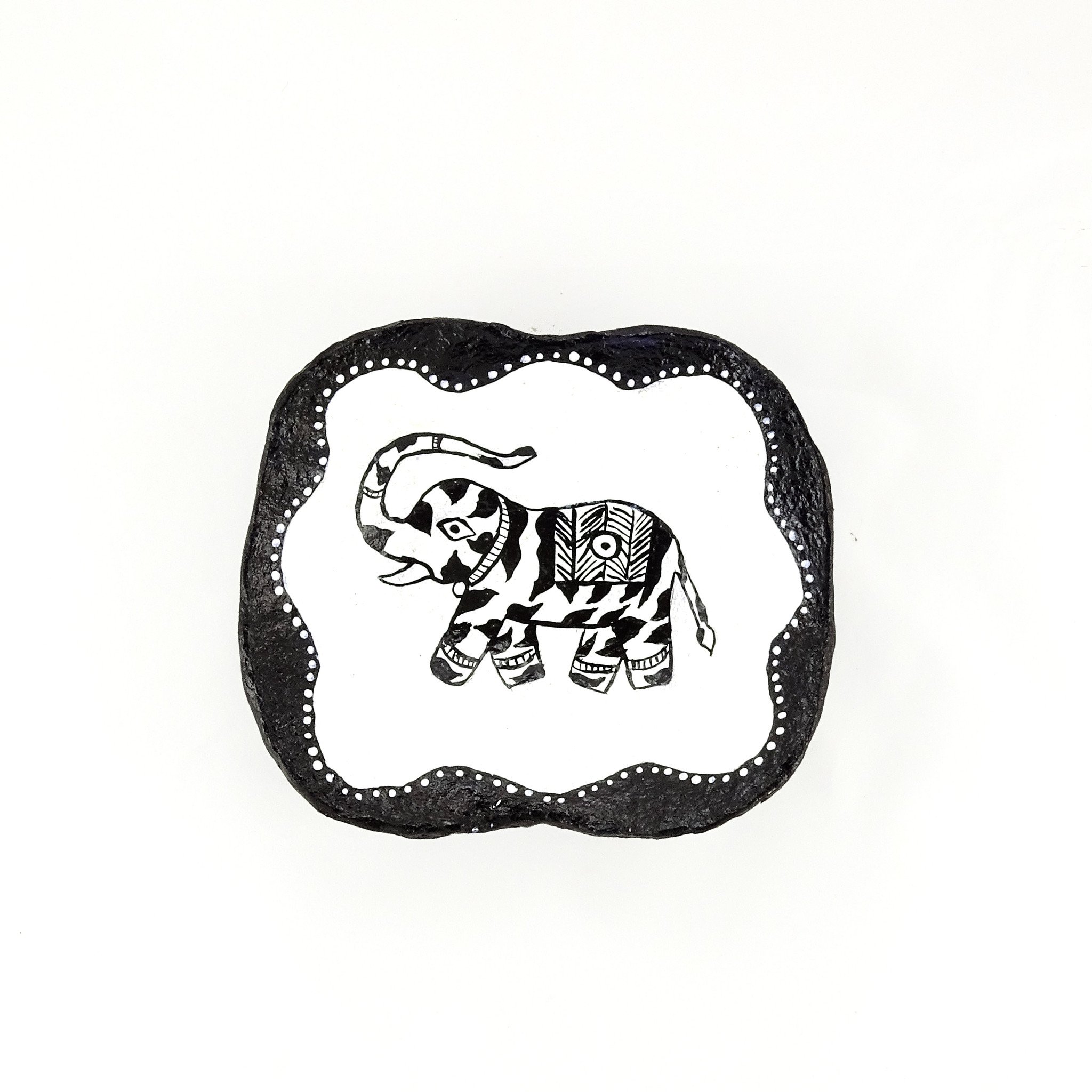 Papier Mache  Medium Bowl - Zebra