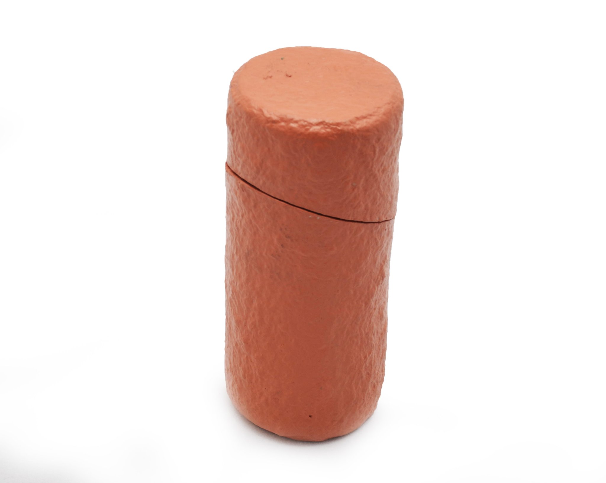 Papier Machie Cylinder Box  Elephant - Large (Red Orange)