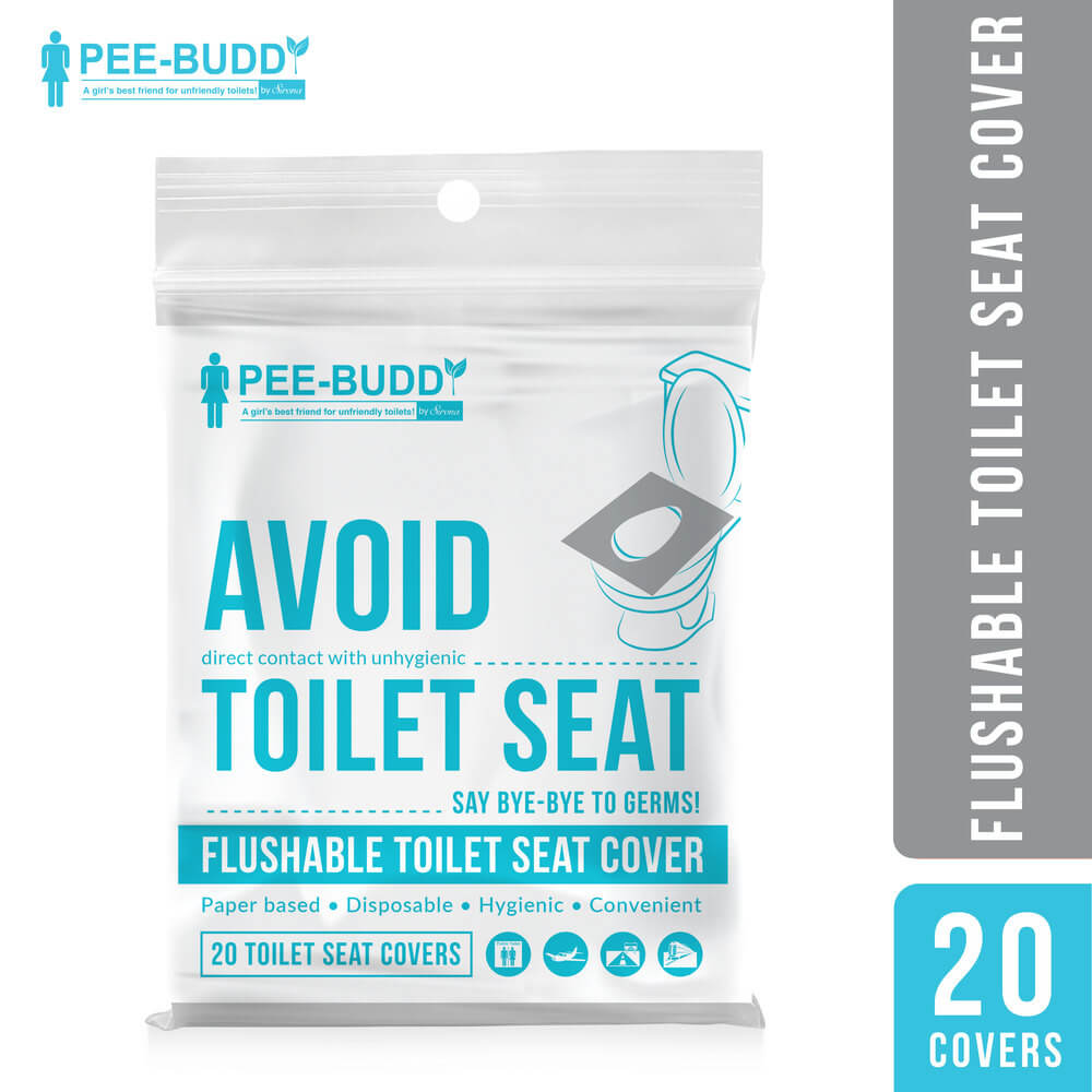 Flushable Toilet Seat Cover to Avoid Direct Contact with Unhygienic Toilet Seats - 20 Seat Covers