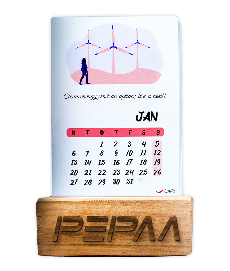 Plantable Seed Paper Wooden Calendar - A6 size