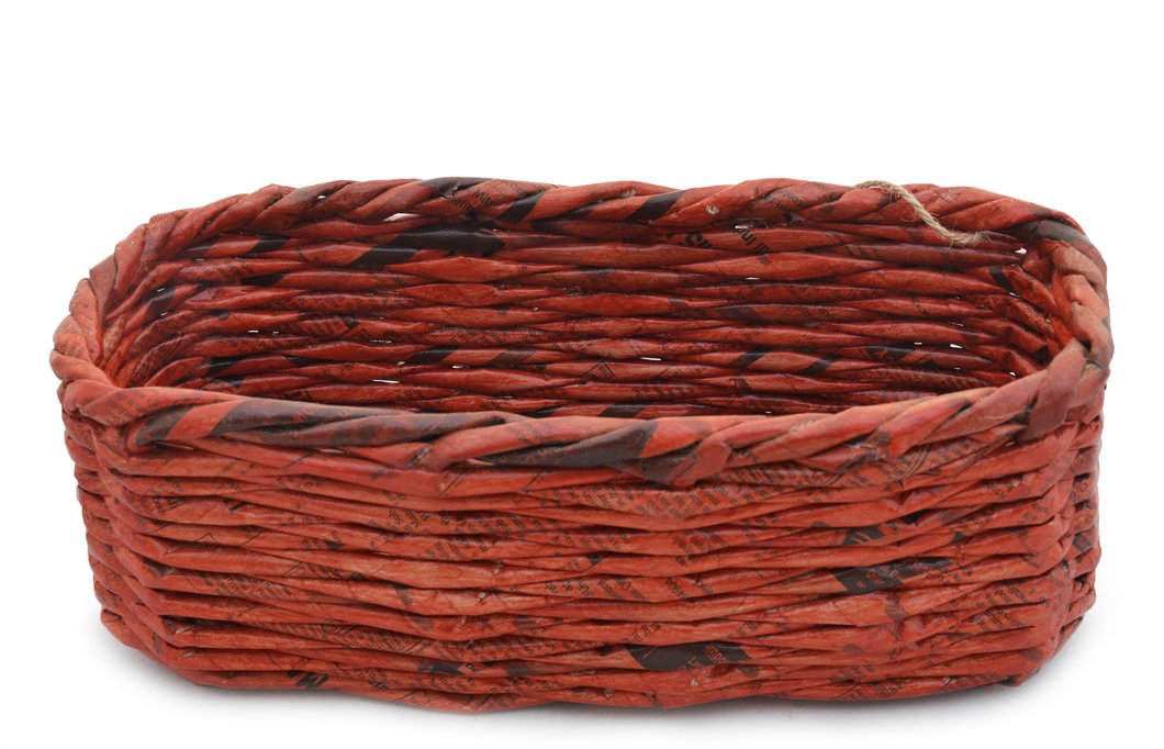 Rectangle Pot Basket - Small - 10cm (Red Orange)