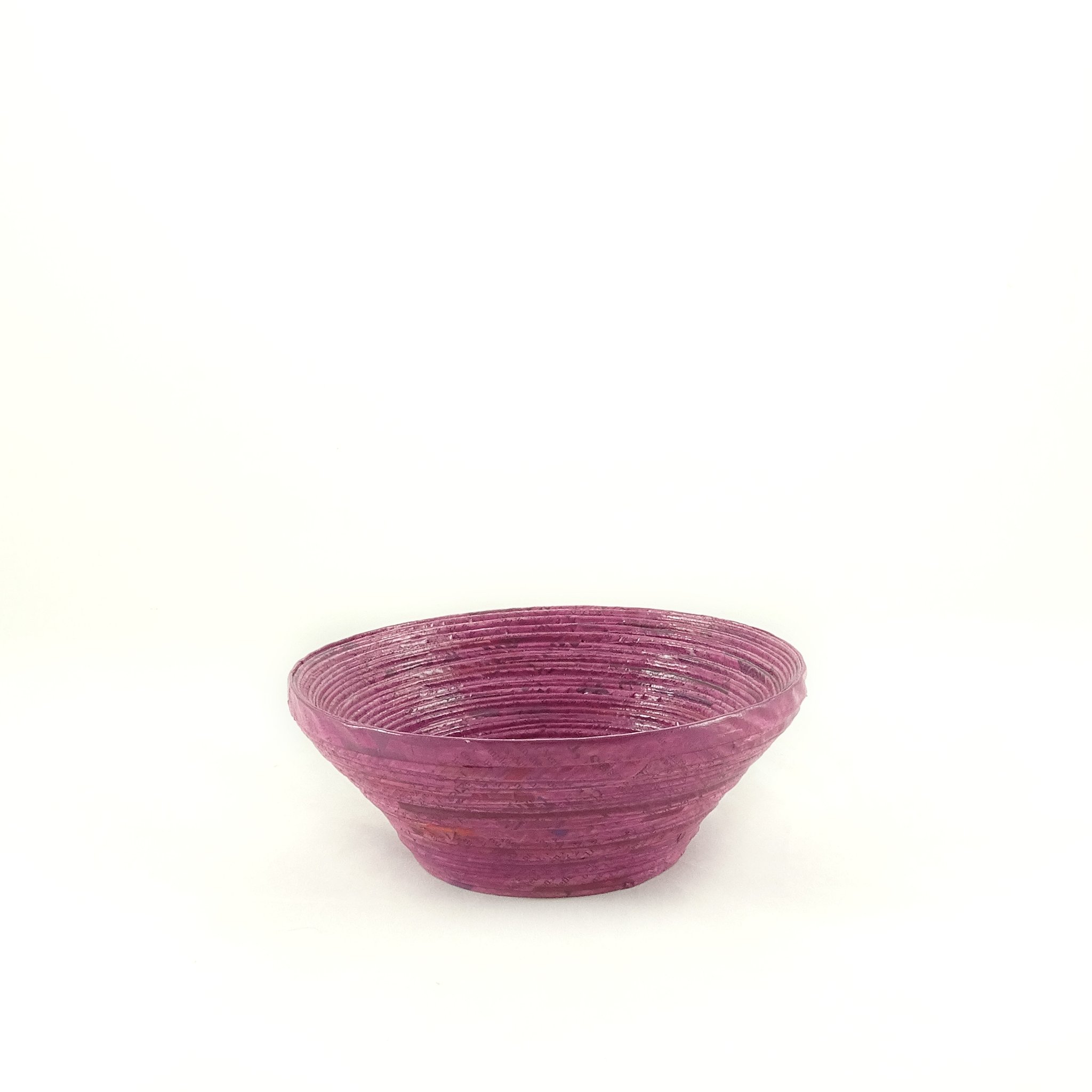 Recycled Rolled Round Bowl - Extra Small (Purple)