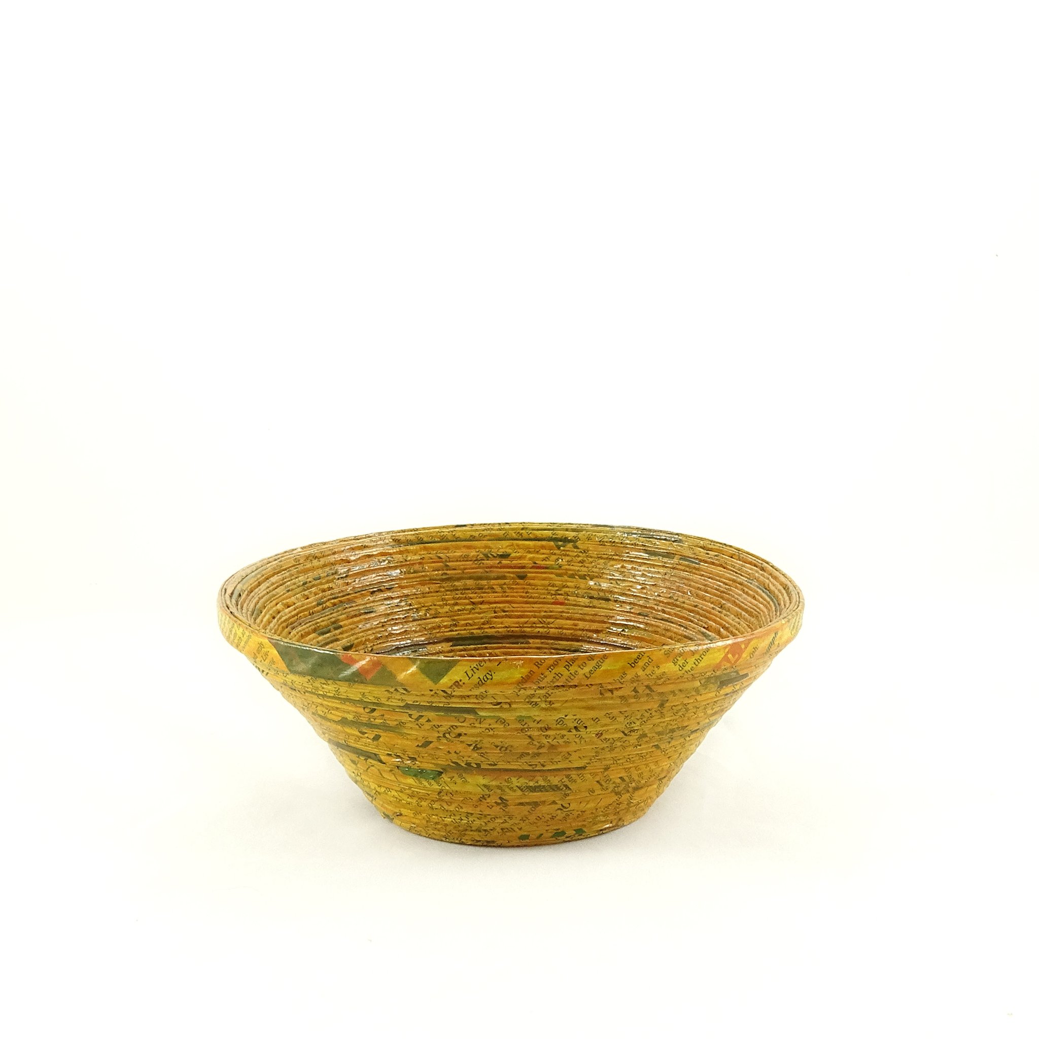 Rolled Round Bowl - Small (Yellow)