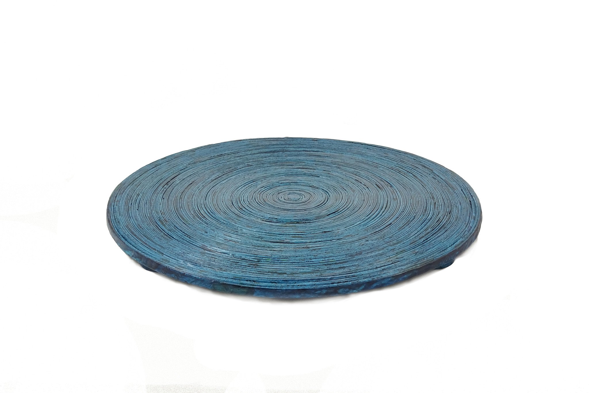 Rolled Round Coaster 35 - Large (Peacock Blue)