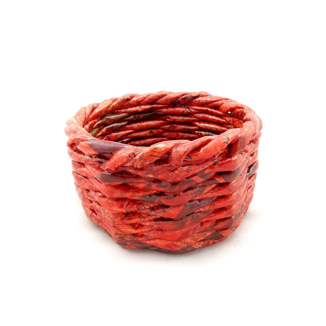 Round Storage Tea Basket (Red Orange)