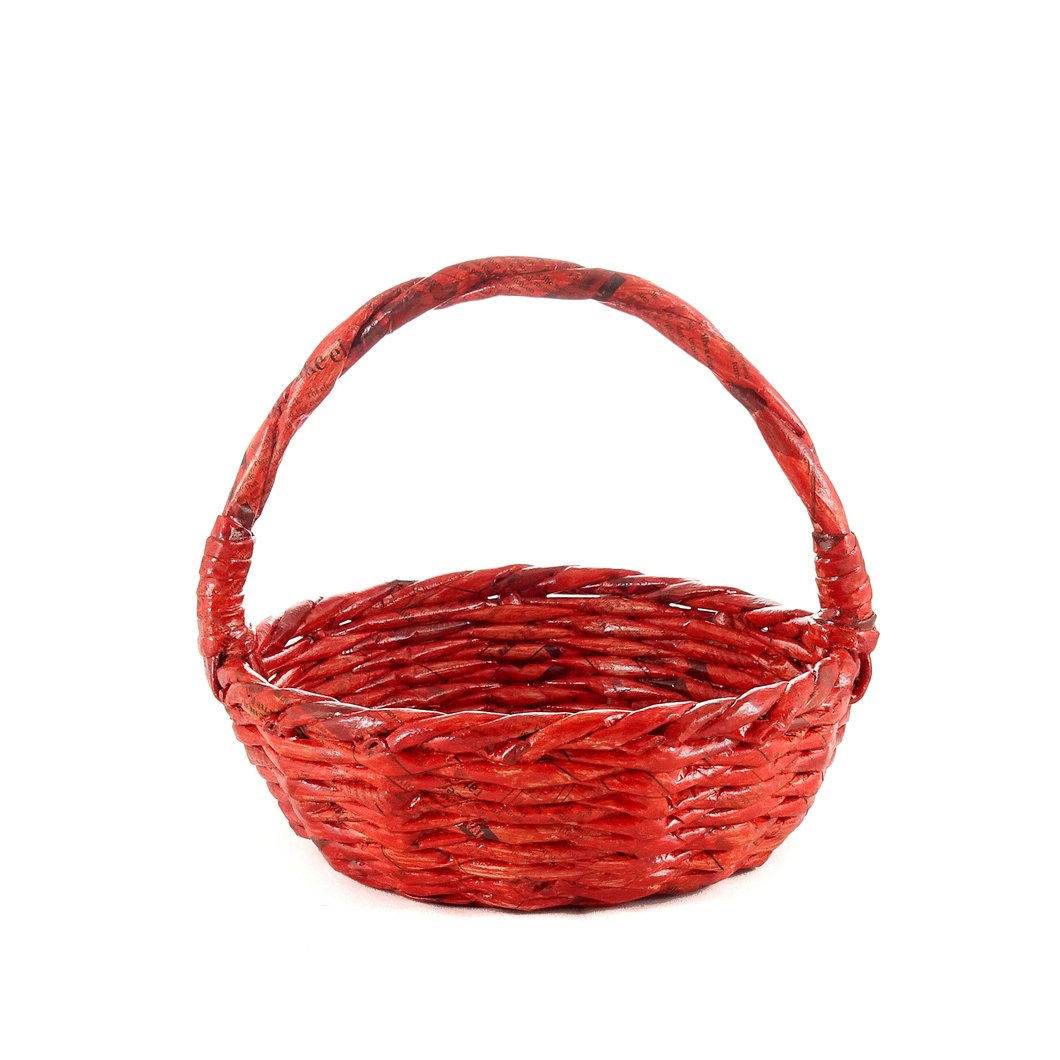 Eco Round Handle Basket (Red Orange)