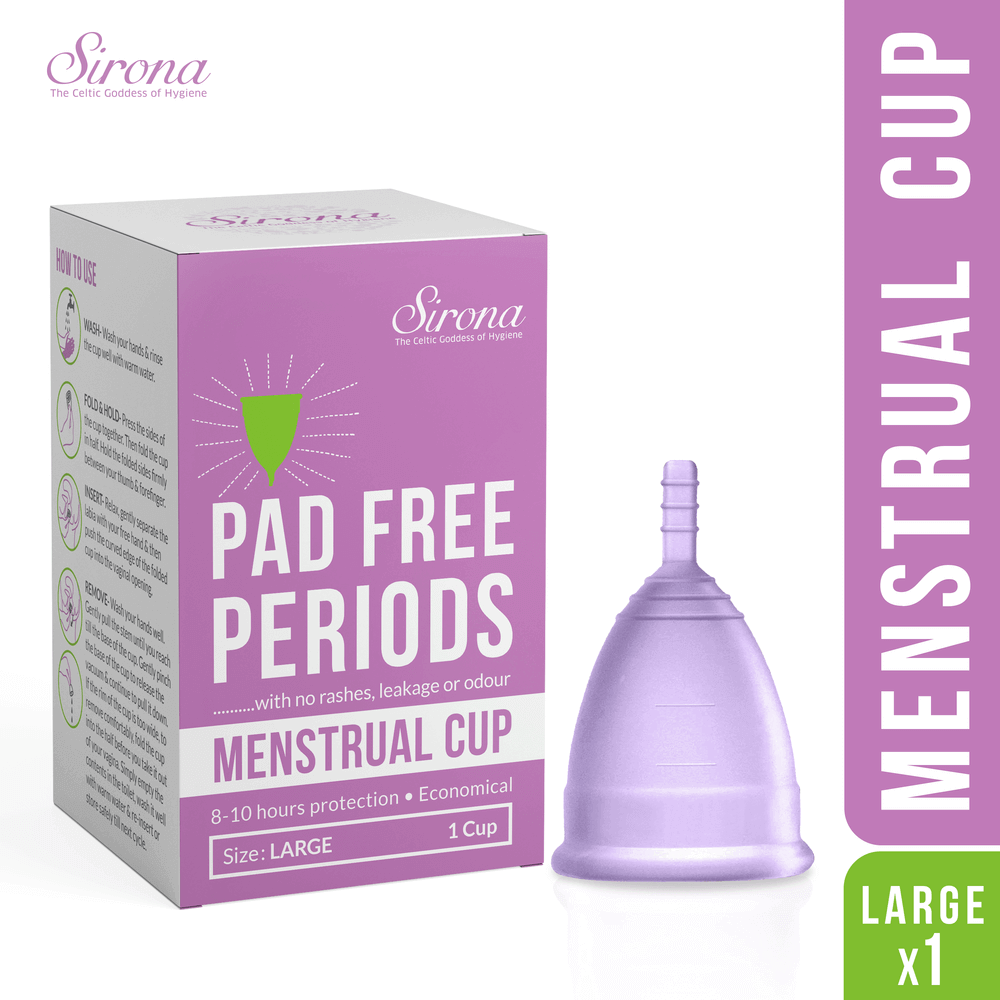 Reusable Menstrual Cup with FDA Compliant Medical Grade Silicone - Large