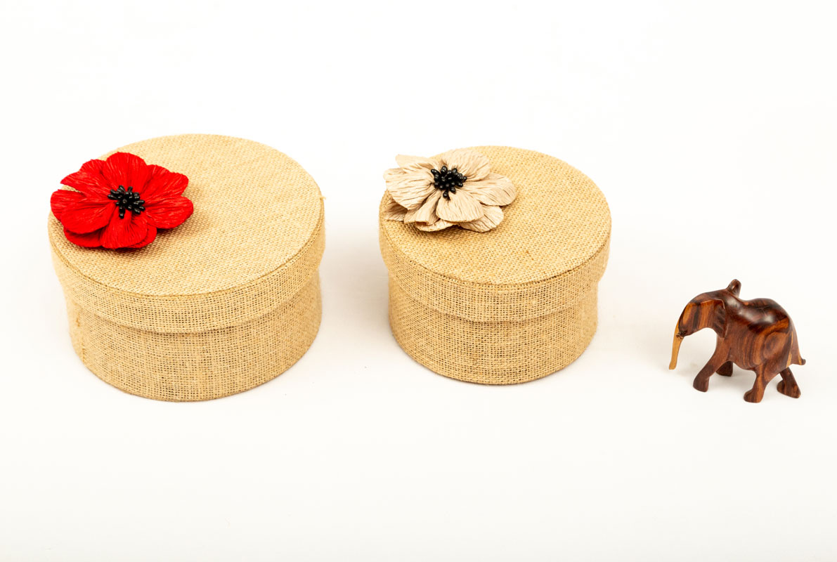 Jute Round Box - Set of 2