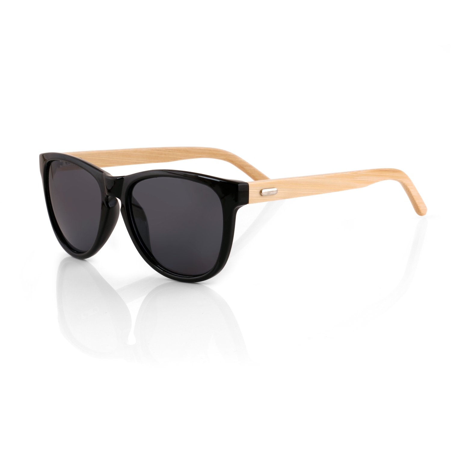 Monk Shades Wayfarer Black Bamboo Sunglasses