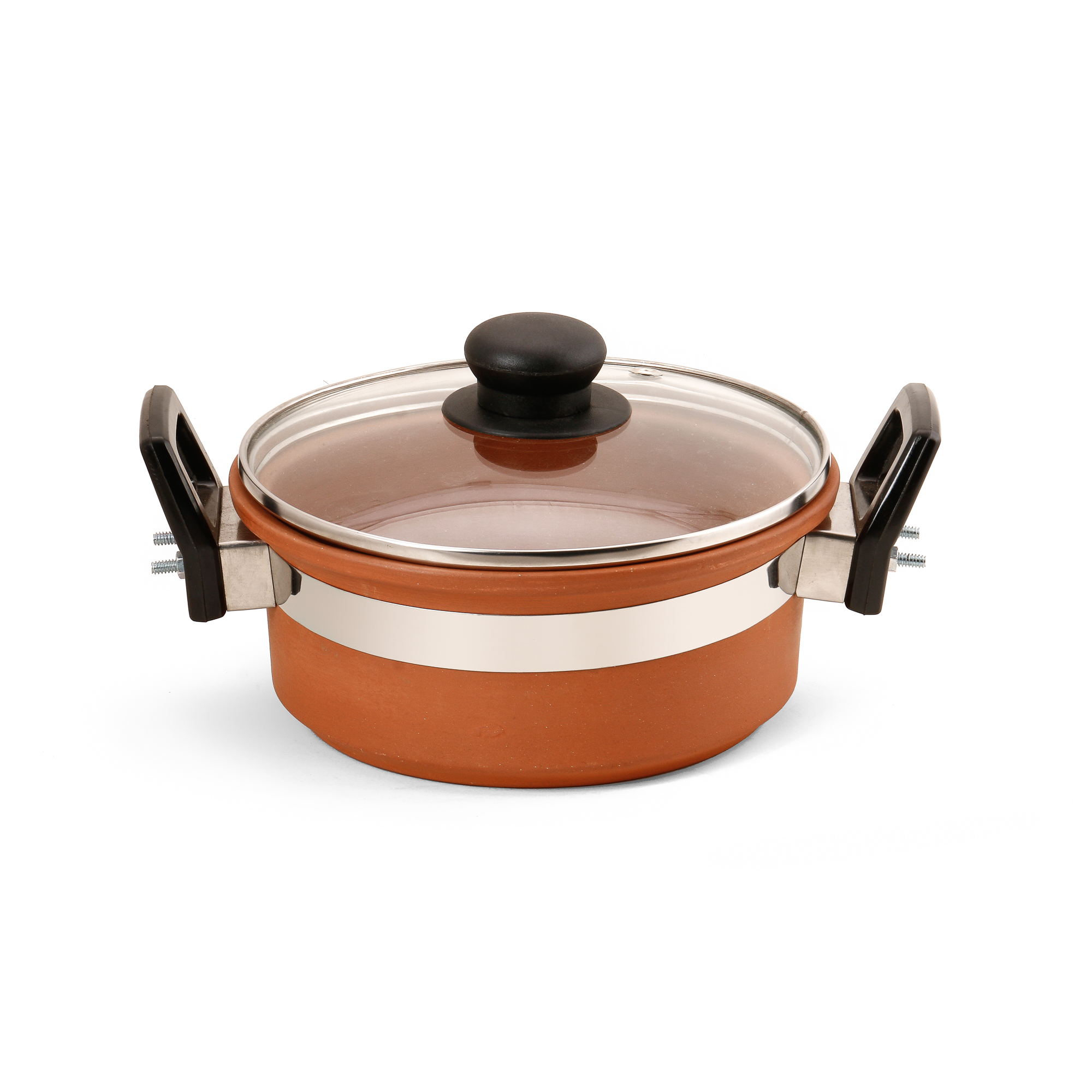 Terracotta Cooking bowl with Glass Lid 