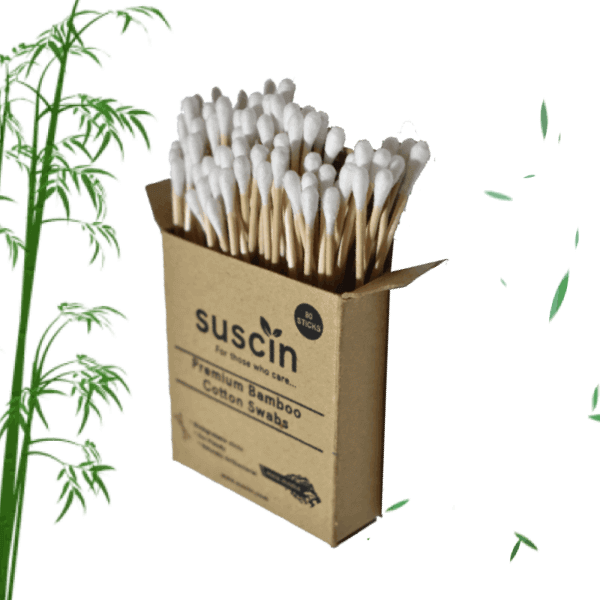 Premium Bamboo Cotton Swabs – Pack of 80 sticks